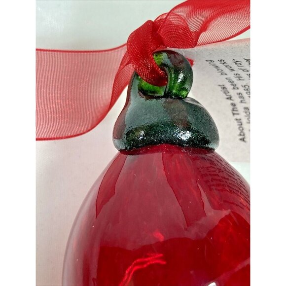 Hand Blown Art Glass Peppers Green Yellow Red Vegetable Ted Jolda - Picture 7 of 11